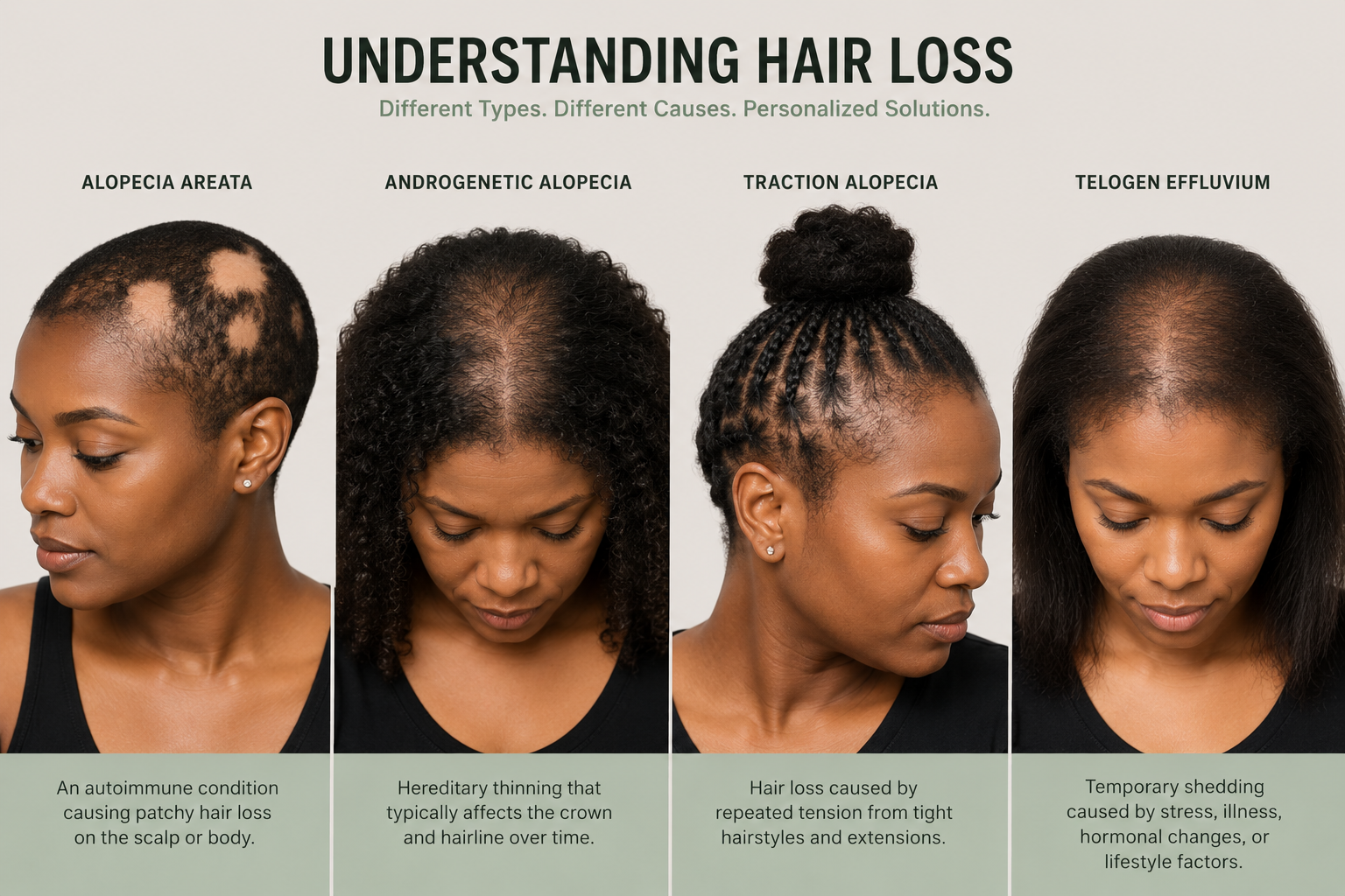 Common types of Alopecia / hair loss Common types of Alopecia / hair loss