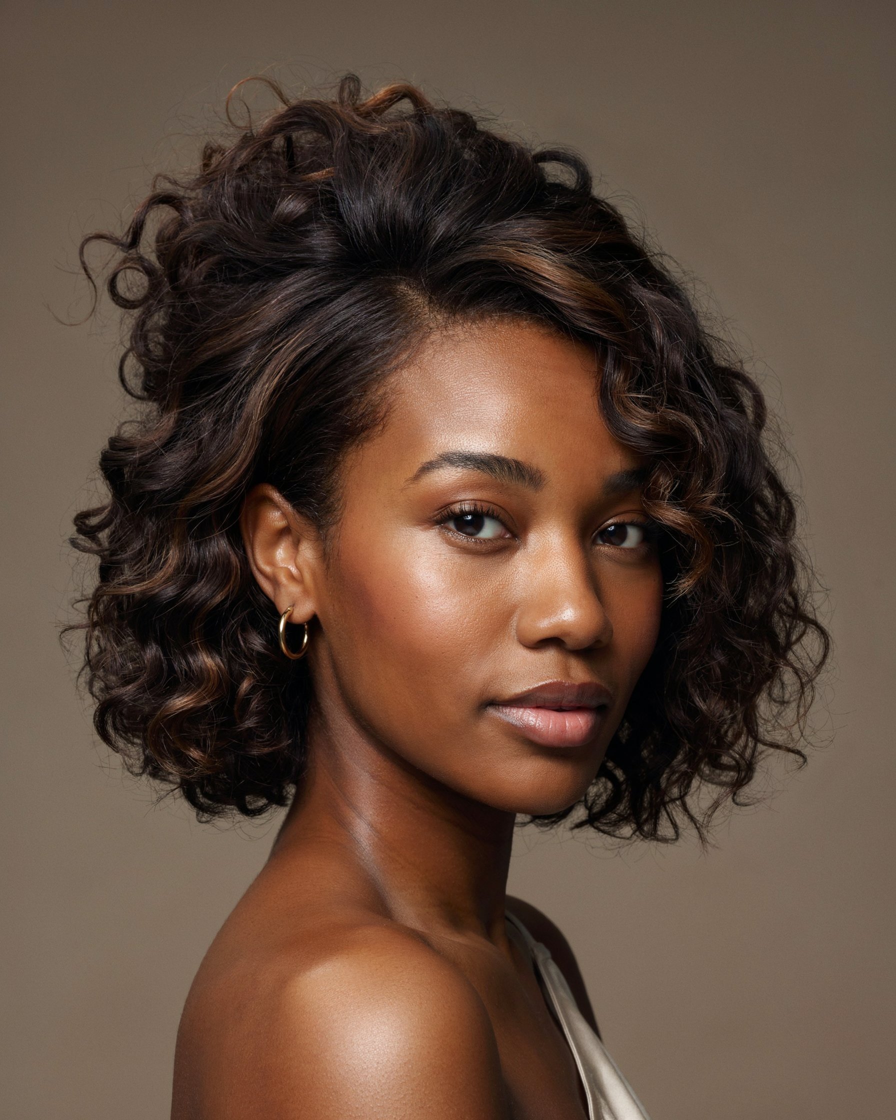 Finished short lace front wig with blended lace and styled baby hairs